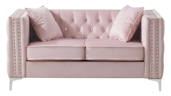 Chic Contemporary Loveseat - Pink