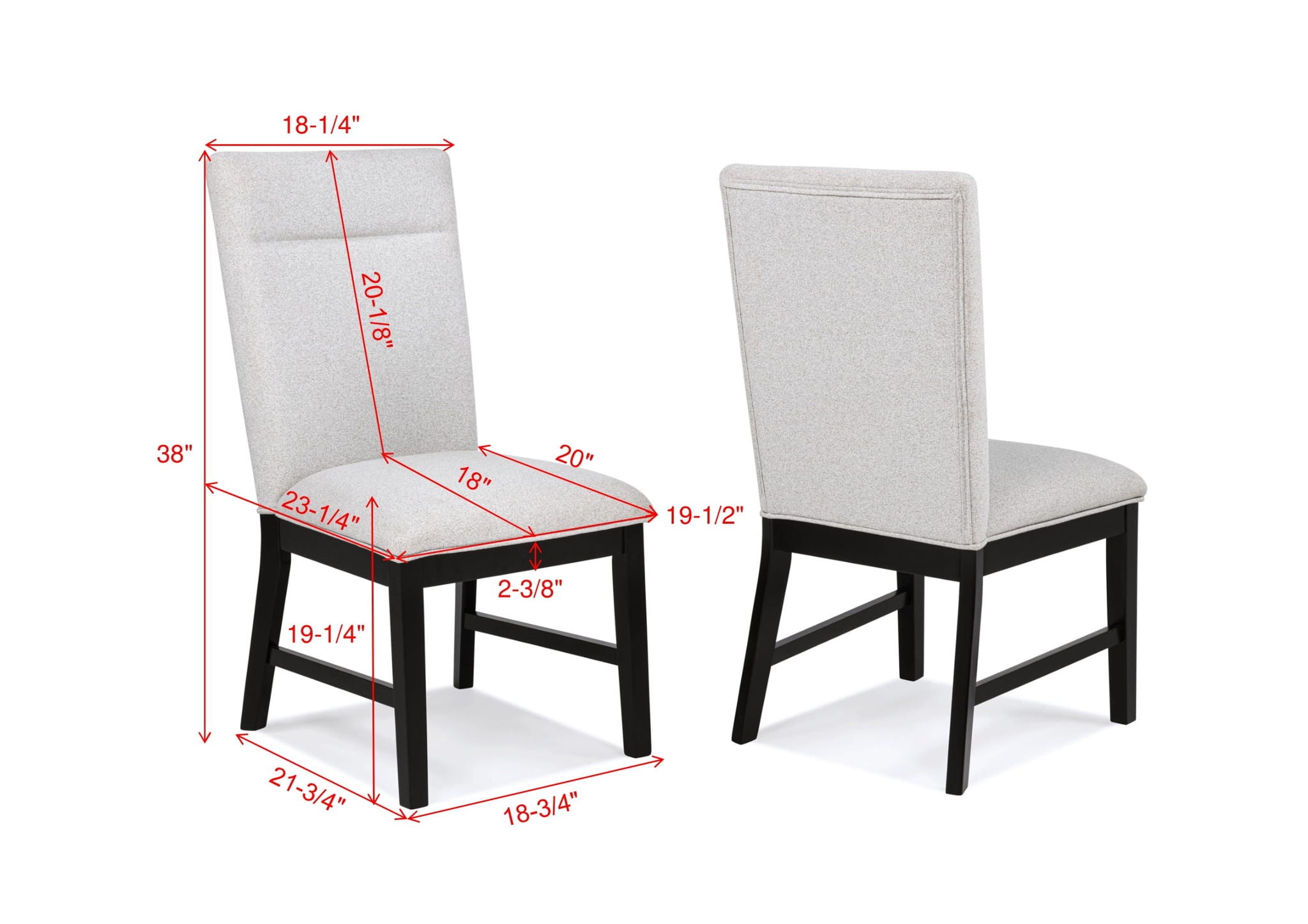 Sebastian - Side Chair (Set of 2) - Black / Gray - Urban Living Furniture (Los Angeles, CA)