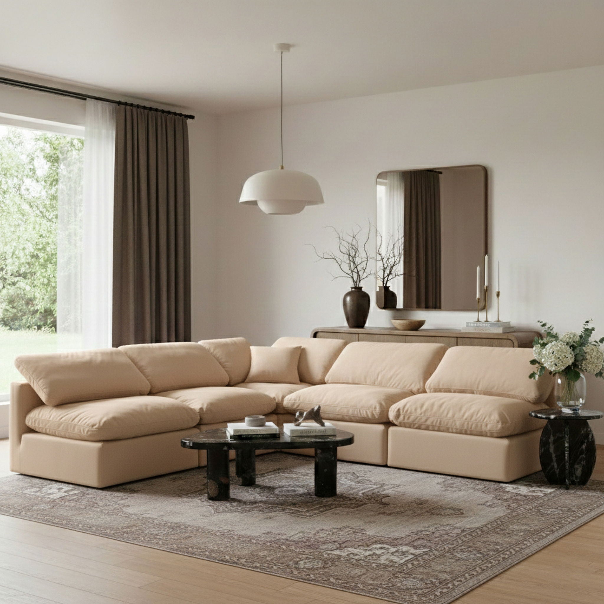 Indulge - Velvet 5 Piece Modular Corner Armless Sectional - Urban Living Furniture (Los Angeles, CA)