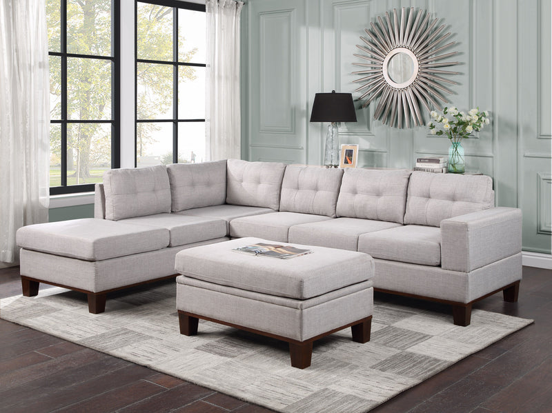 Hilo - Fabric Reversible Sectional Sofa With Dropdown Armrest, Cupholder, And Storage Ottoman - Urban Living Furniture (Los Angeles, CA)