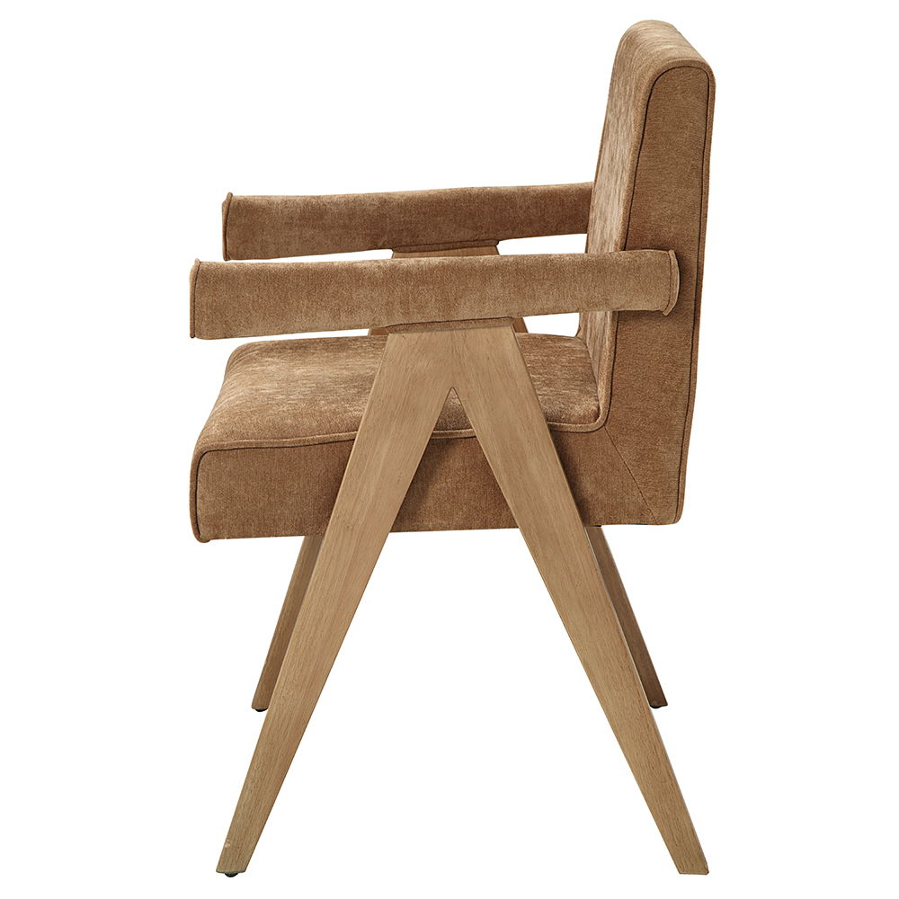 Zoey - Arm Chair (Set of 2) - Chocolate Chenille & Oak - Urban Living Furniture (Los Angeles, CA)