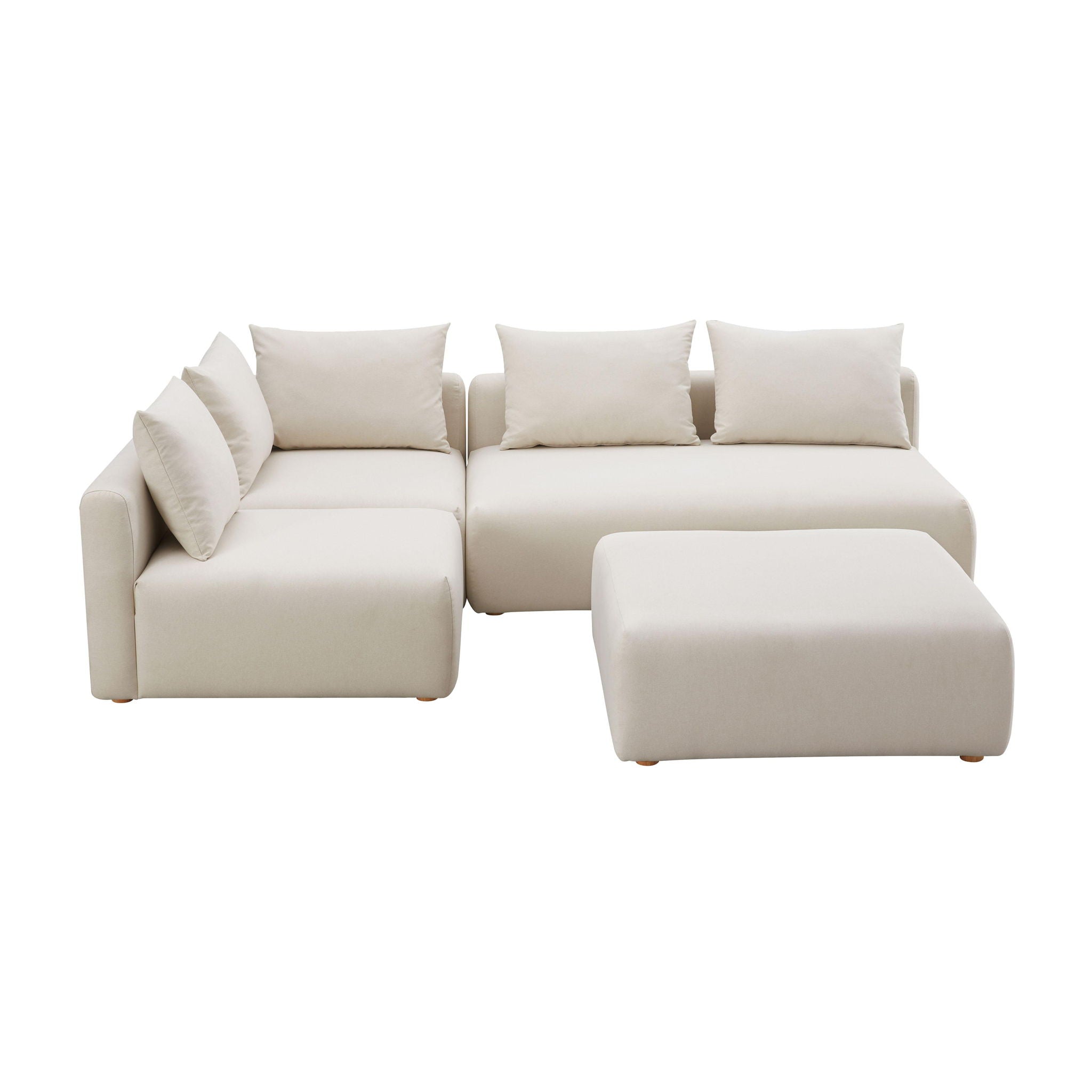 Hangover - Linen 4-Piece Modular Chaise Sectional - Cream - Urban Living Furniture (Los Angeles, CA)