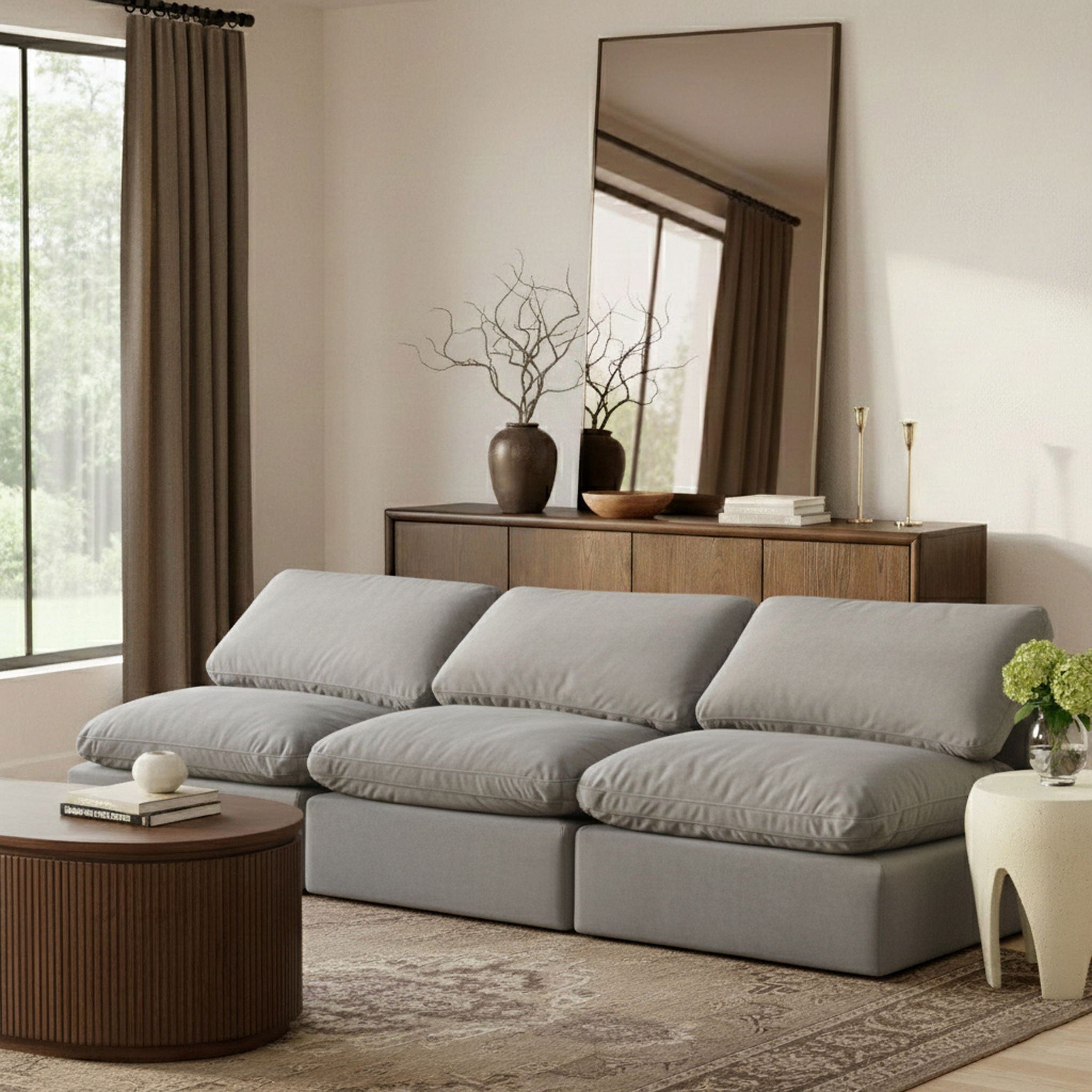 Indulge - Velvet 3 Seat Modular Armless Sofa - Urban Living Furniture (Los Angeles, CA)
