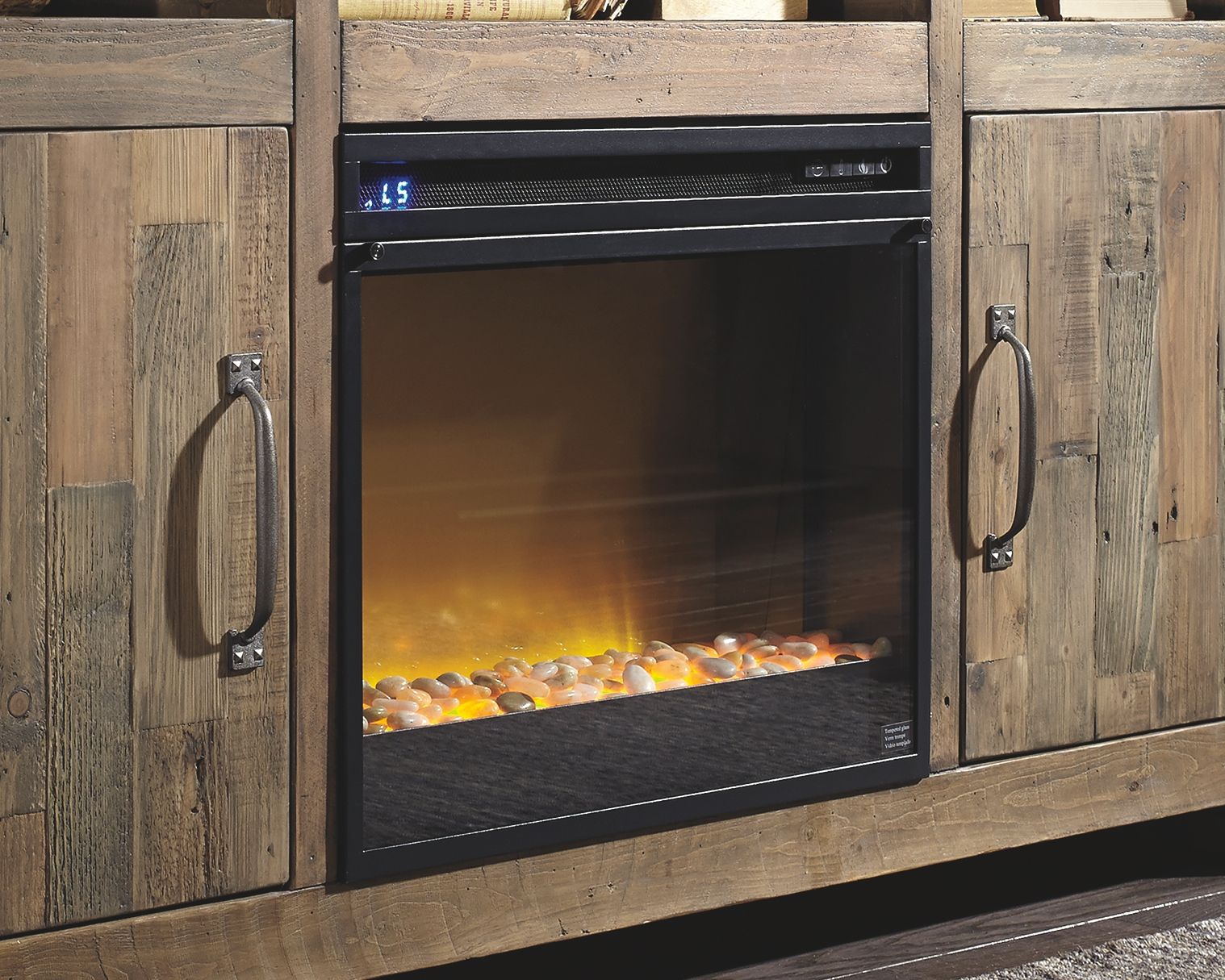 Starmore - Brown - 70" TV Stand With Glass/Stone Fireplace Insert - Urban Living Furniture (Los Angeles, CA)