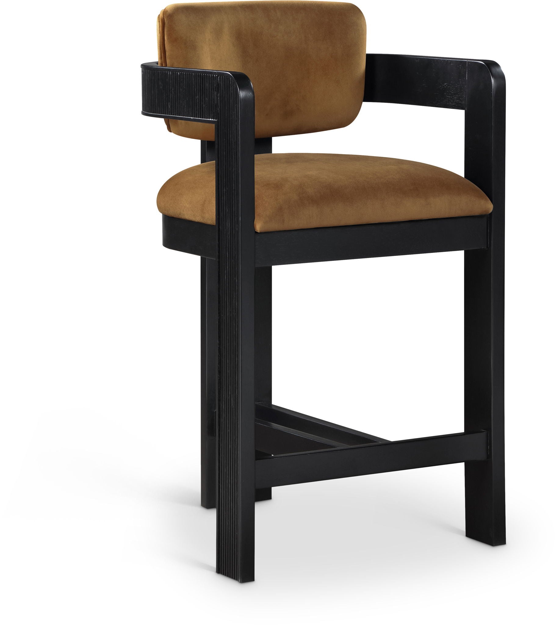 Sacha - Velvet Stool With Black Base - Urban Living Furniture (Los Angeles, CA)