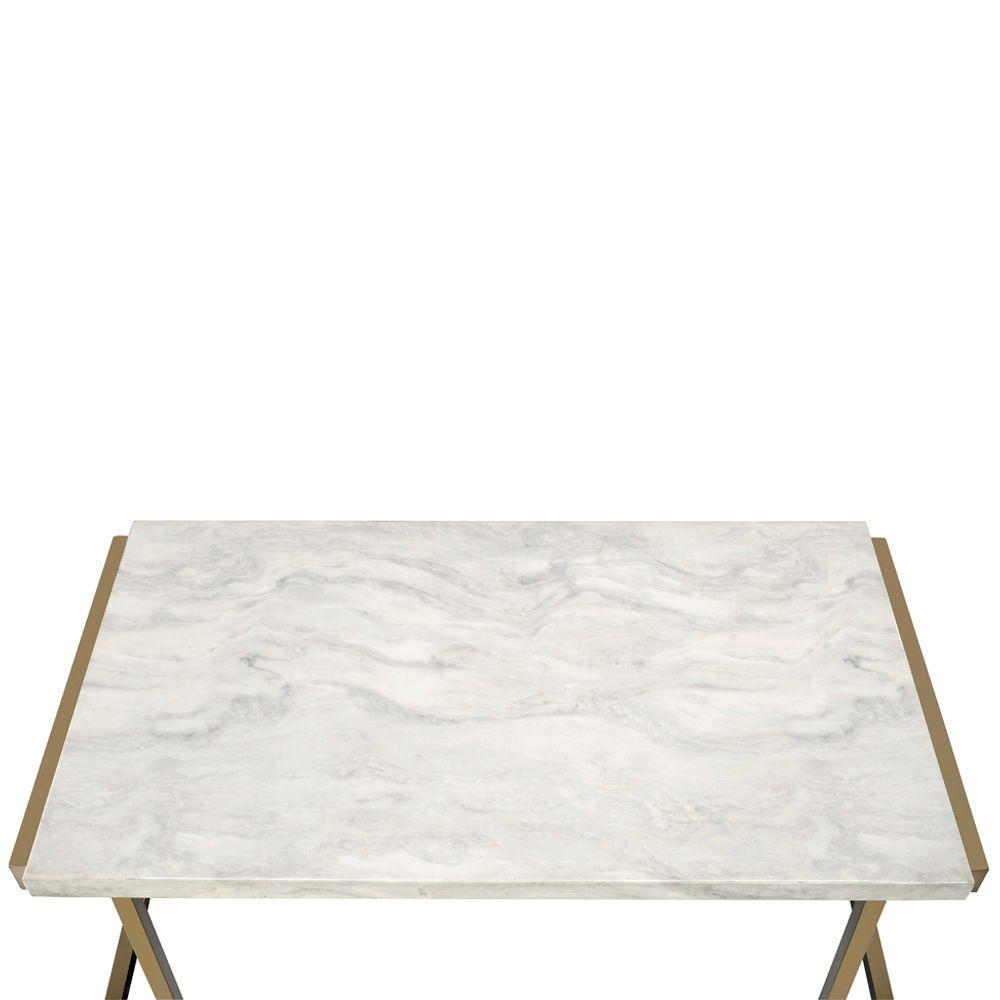 Boice II - Coffee Table - Faux Marble Top & Champagne - Urban Living Furniture (Los Angeles, CA)