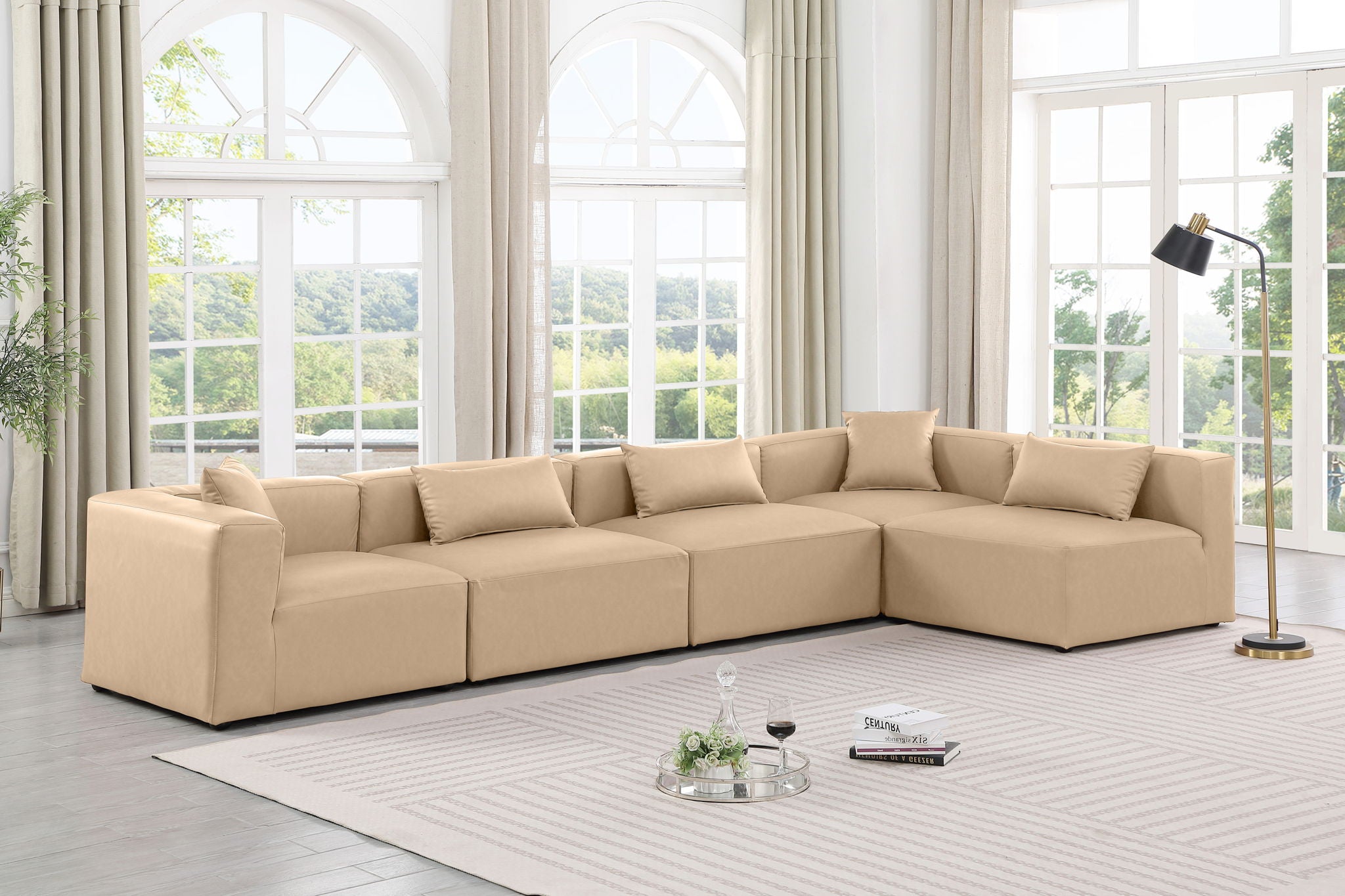 Cube - 5 Piece Modular Sectional - Tan - Urban Living Furniture (Los Angeles, CA)