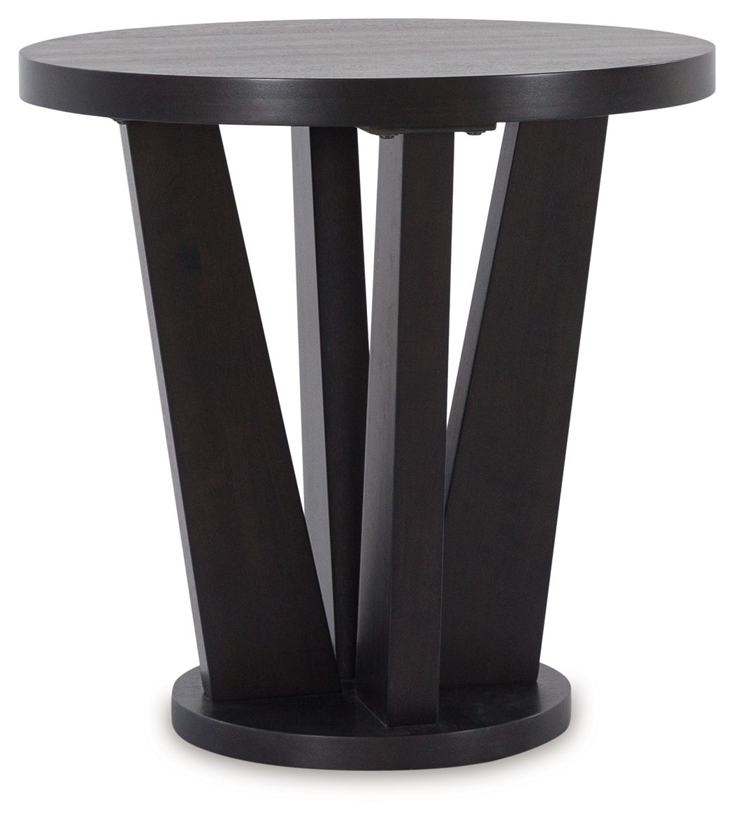 Chasinfield - Dark Brown - Round End Table - Urban Living Furniture (Los Angeles, CA)