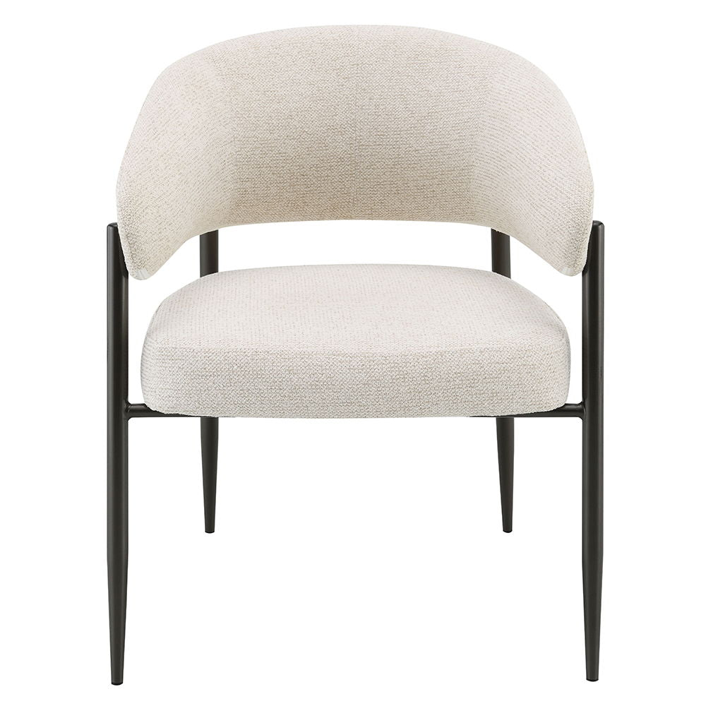 Jirina - Chenille Arm Chair With Metal Legs (Set of 2) - Beige & Black - Urban Living Furniture (Los Angeles, CA)