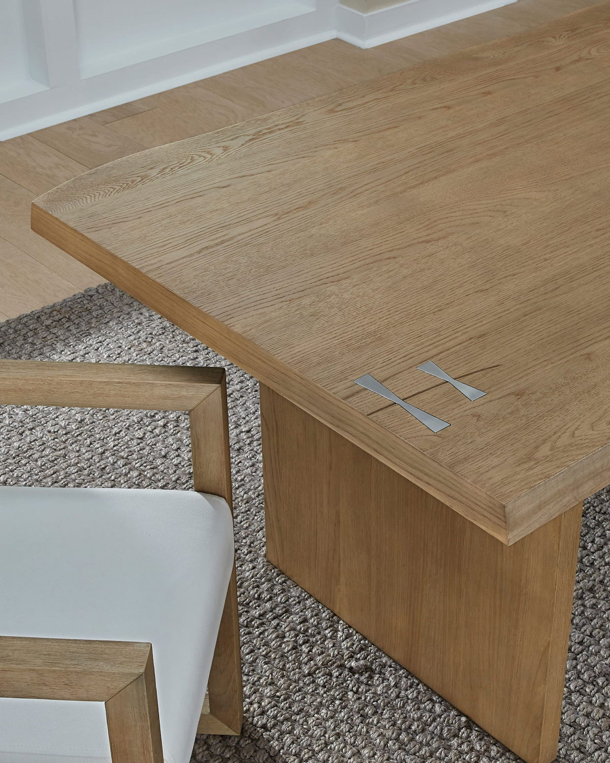One - Modern Coastal Live Edge Dining Table - White Oak