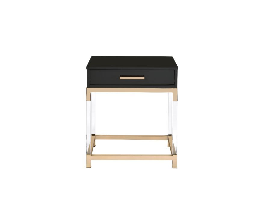 Adiel - End Table - Black & Gold Finish - Urban Living Furniture (Los Angeles, CA)