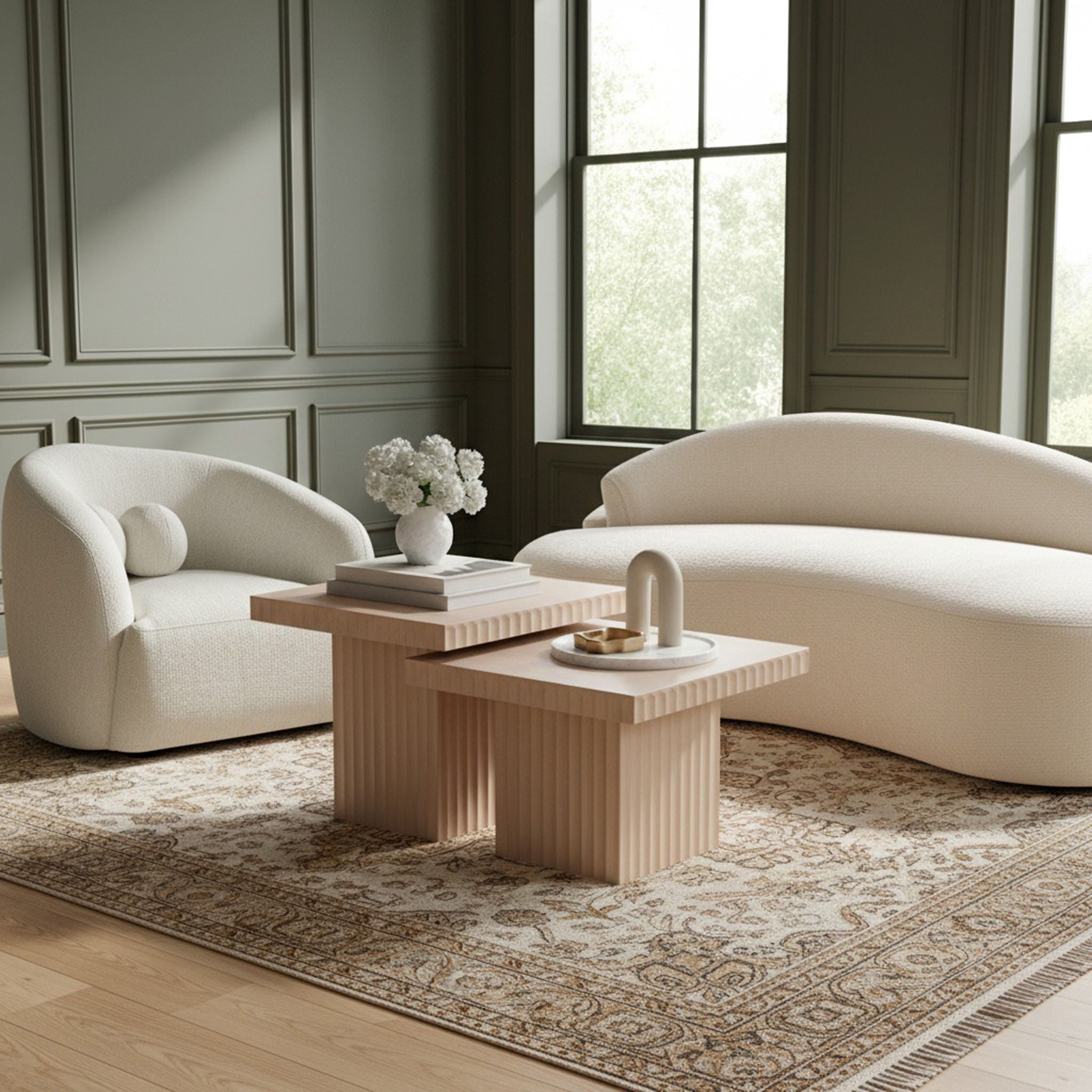 Spencer - 18" Oak Veneer 2 Piece Coffee Table - Urban Living Furniture (Los Angeles, CA)