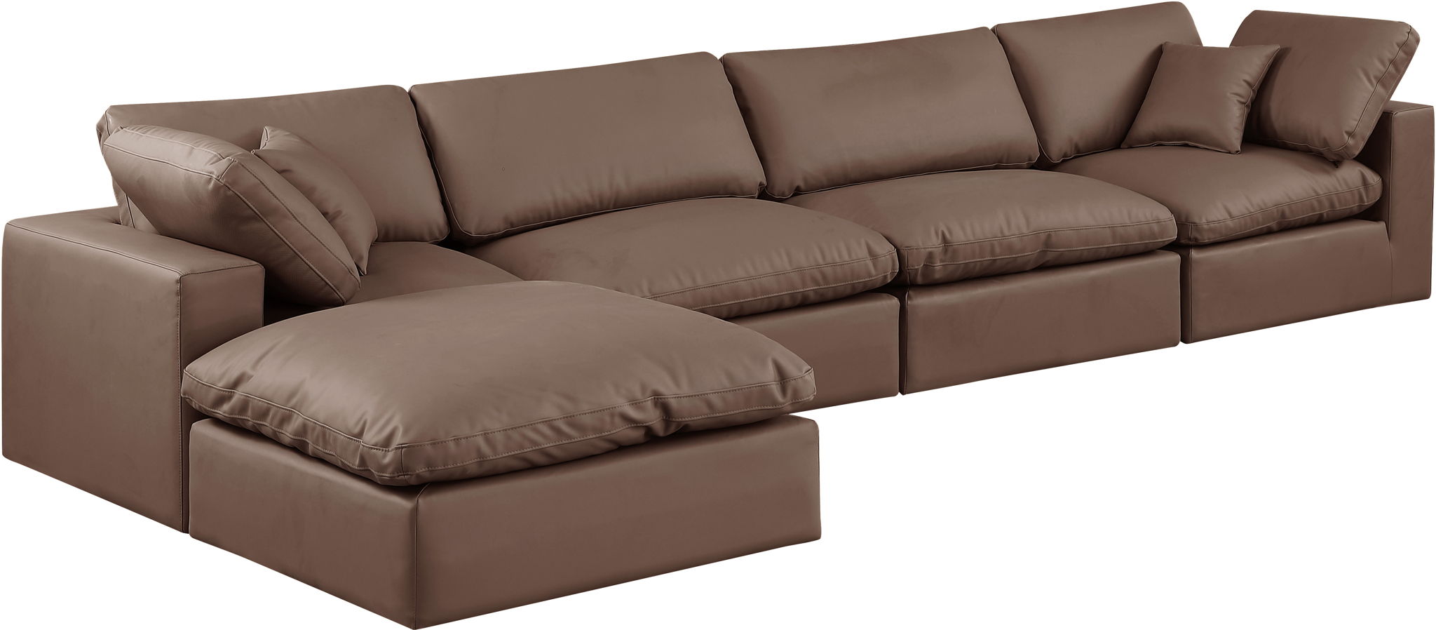 Comfy - 5 Piece Faux Leather Modular Sectional With Chaise - Urban Living Furniture (Los Angeles, CA)