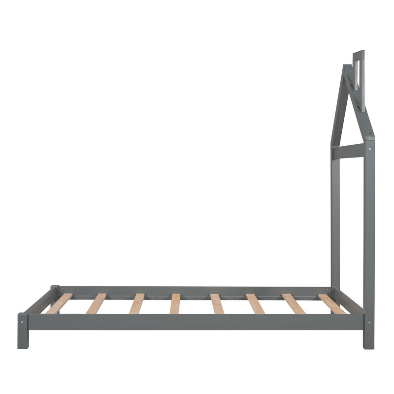 Platform Bed With House Shaped Headboard