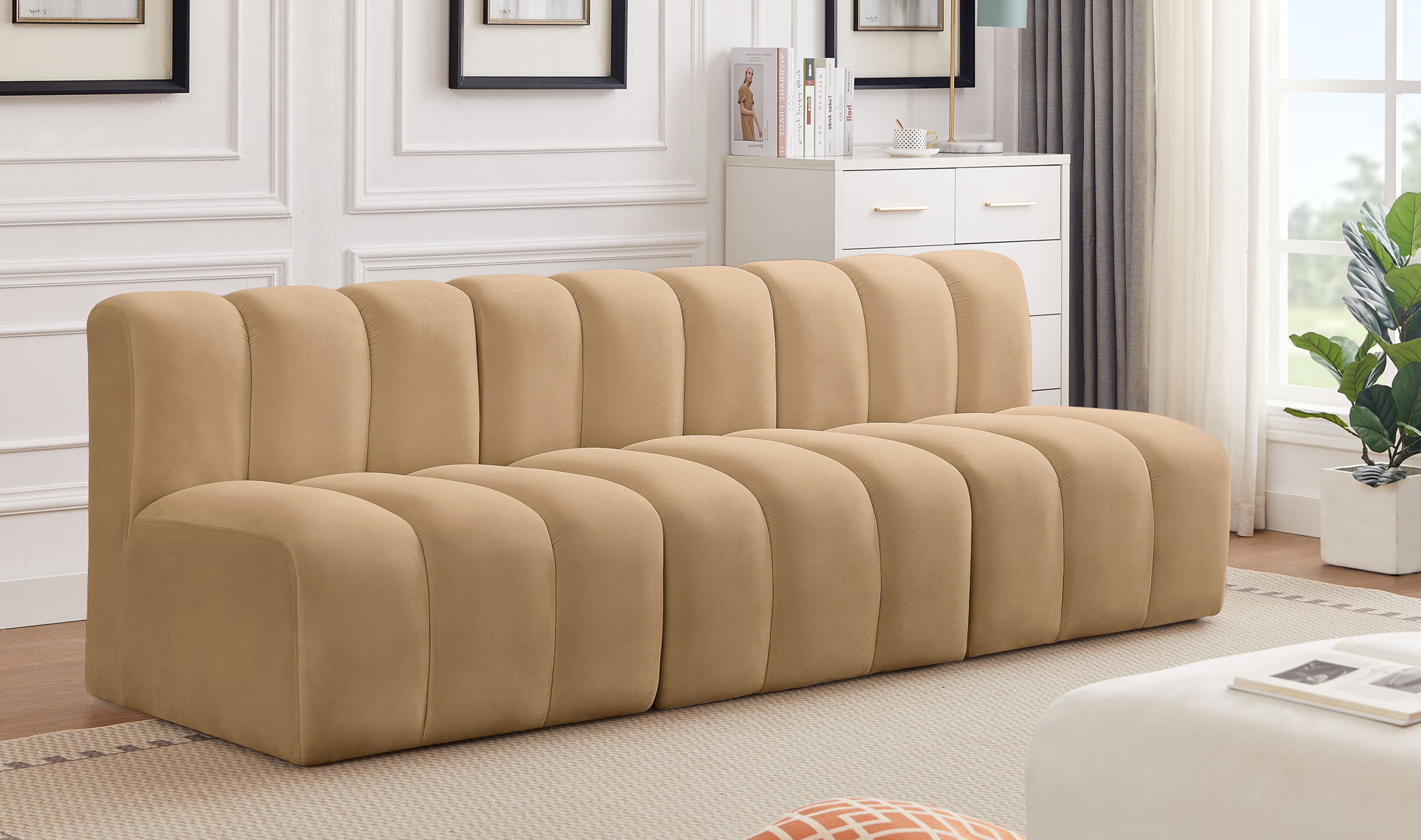 Arc - Velvet 3 Seats Modular Sofa - Urban Living Furniture (Los Angeles, CA)