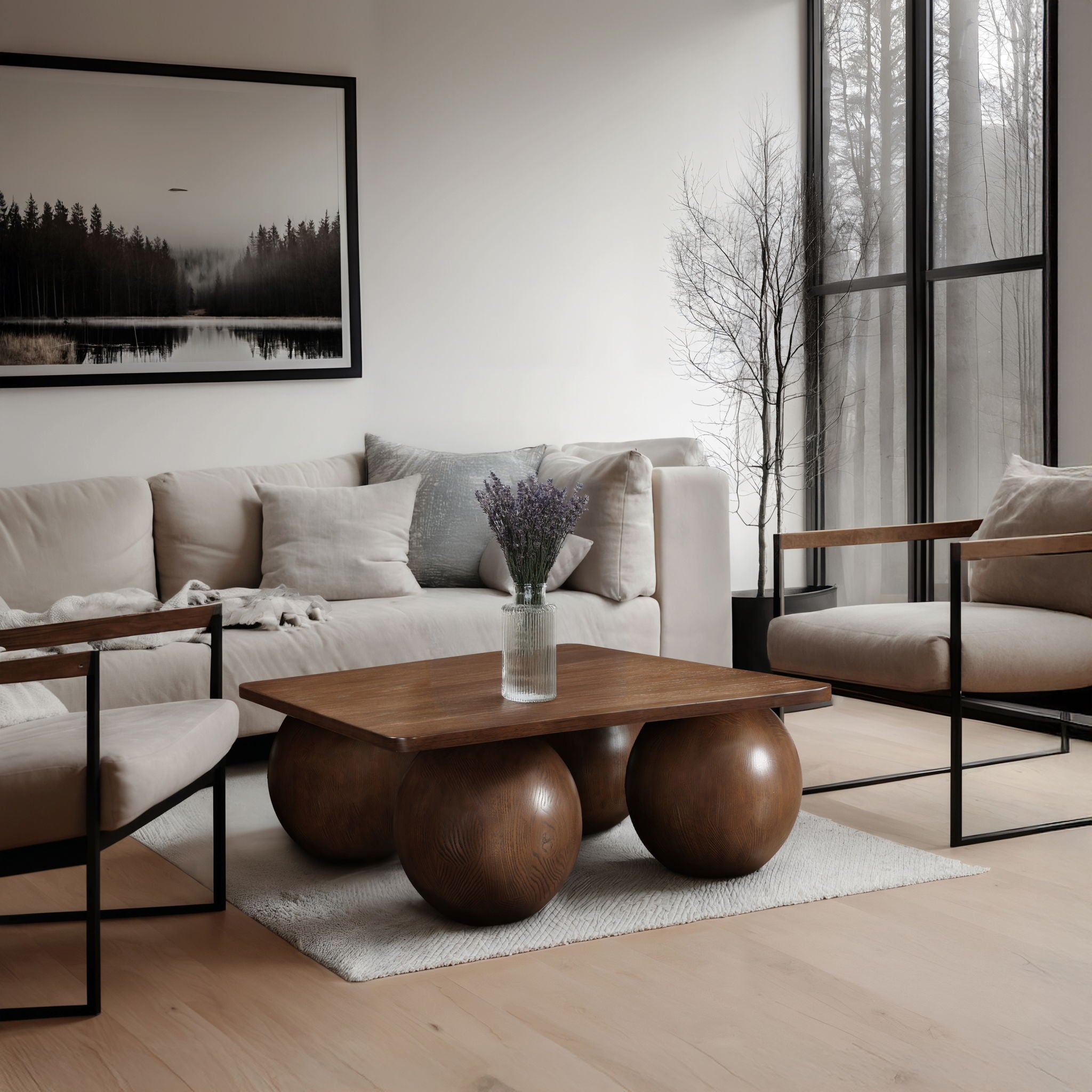 Fitch - Oak Veneer Coffee Table - 4 Legs - Urban Living Furniture (Los Angeles, CA)