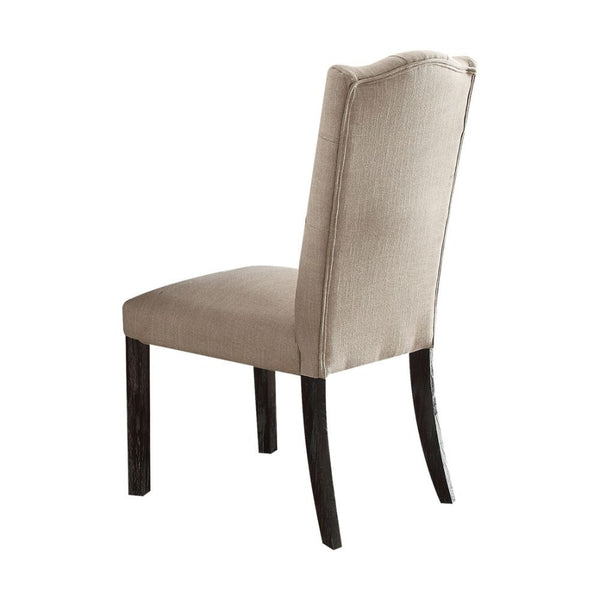 Gerardo - Side Chair (Set of 2) - Beige Linen & Weathered Espresso - Urban Living Furniture (Los Angeles, CA)