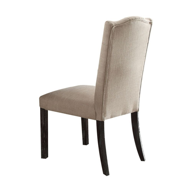 Gerardo - Side Chair (Set of 2) - Beige Linen & Weathered Espresso - Urban Living Furniture (Los Angeles, CA)