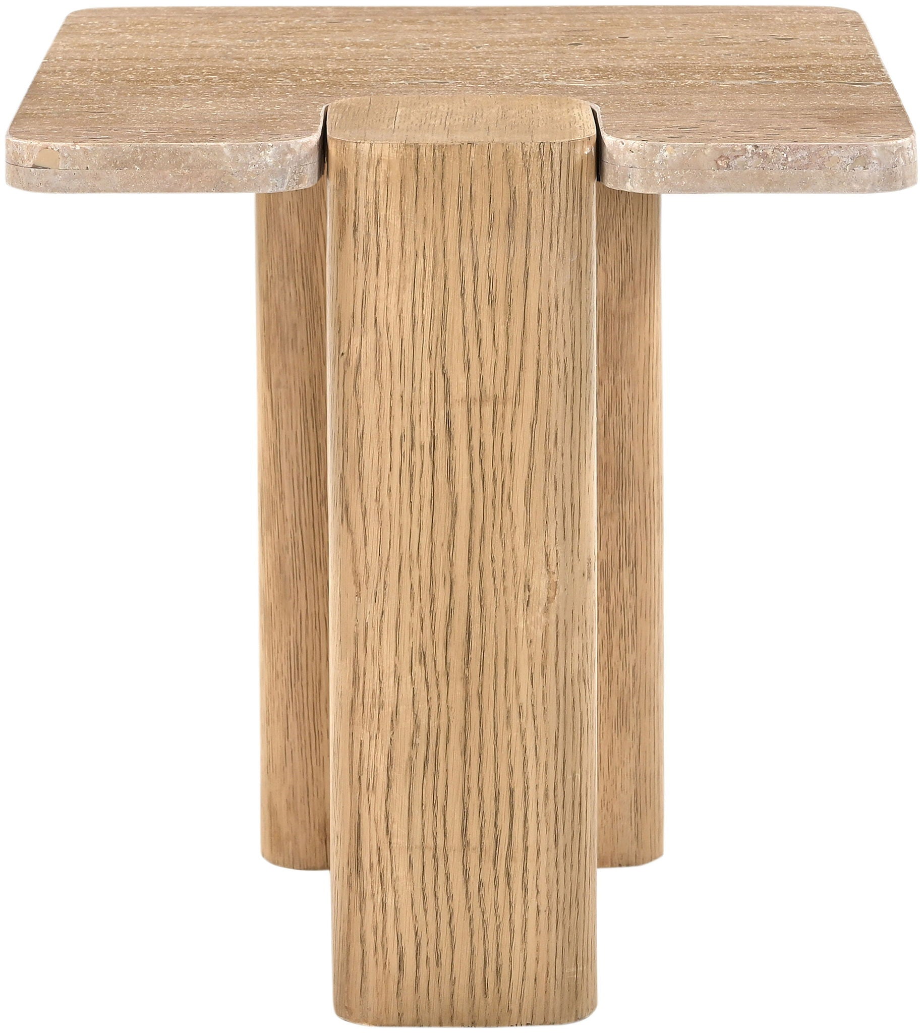 Ravenna - Genuine Fabric Travertine And Oak Wood Table - Urban Living Furniture (Los Angeles, CA)