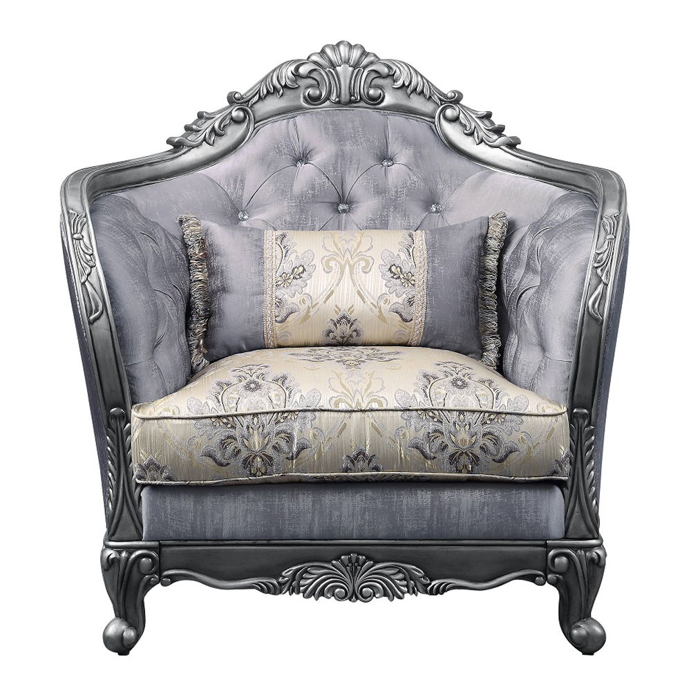 Ariadne - Chair With Pillow - Fabric & Platinum - Urban Living Furniture (Los Angeles, CA)