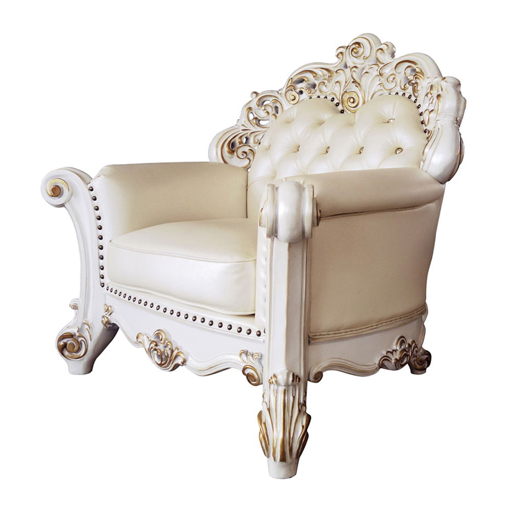 Vendome - Chair With Pillow - Champagne Synthetic Leather & Antique Pearl - Urban Living Furniture (Los Angeles, CA)