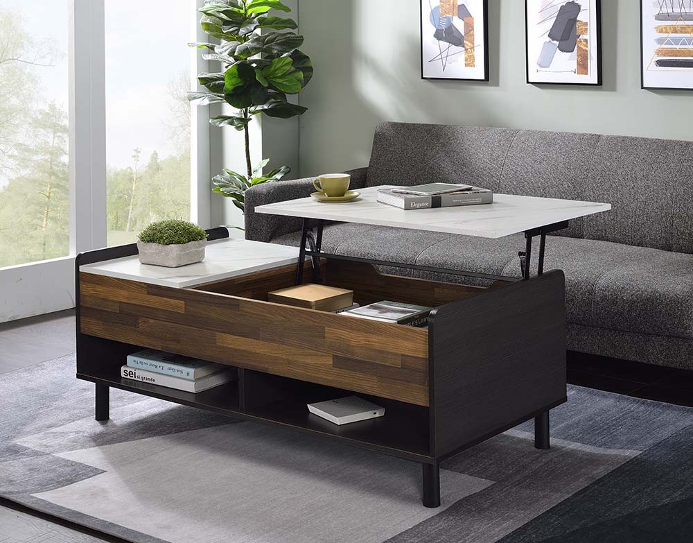 Axel - Coffee Table - Marble, Walnut & Black Finish - Urban Living Furniture (Los Angeles, CA)
