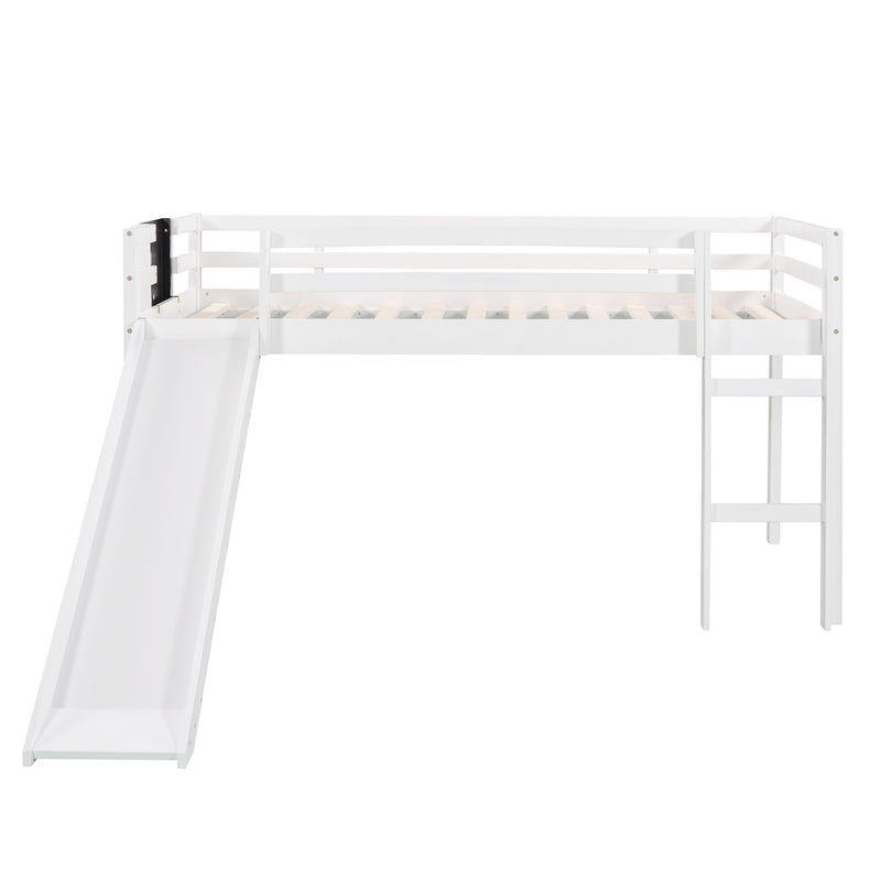 Loft Bed With Slide, Stair And Chalkboard