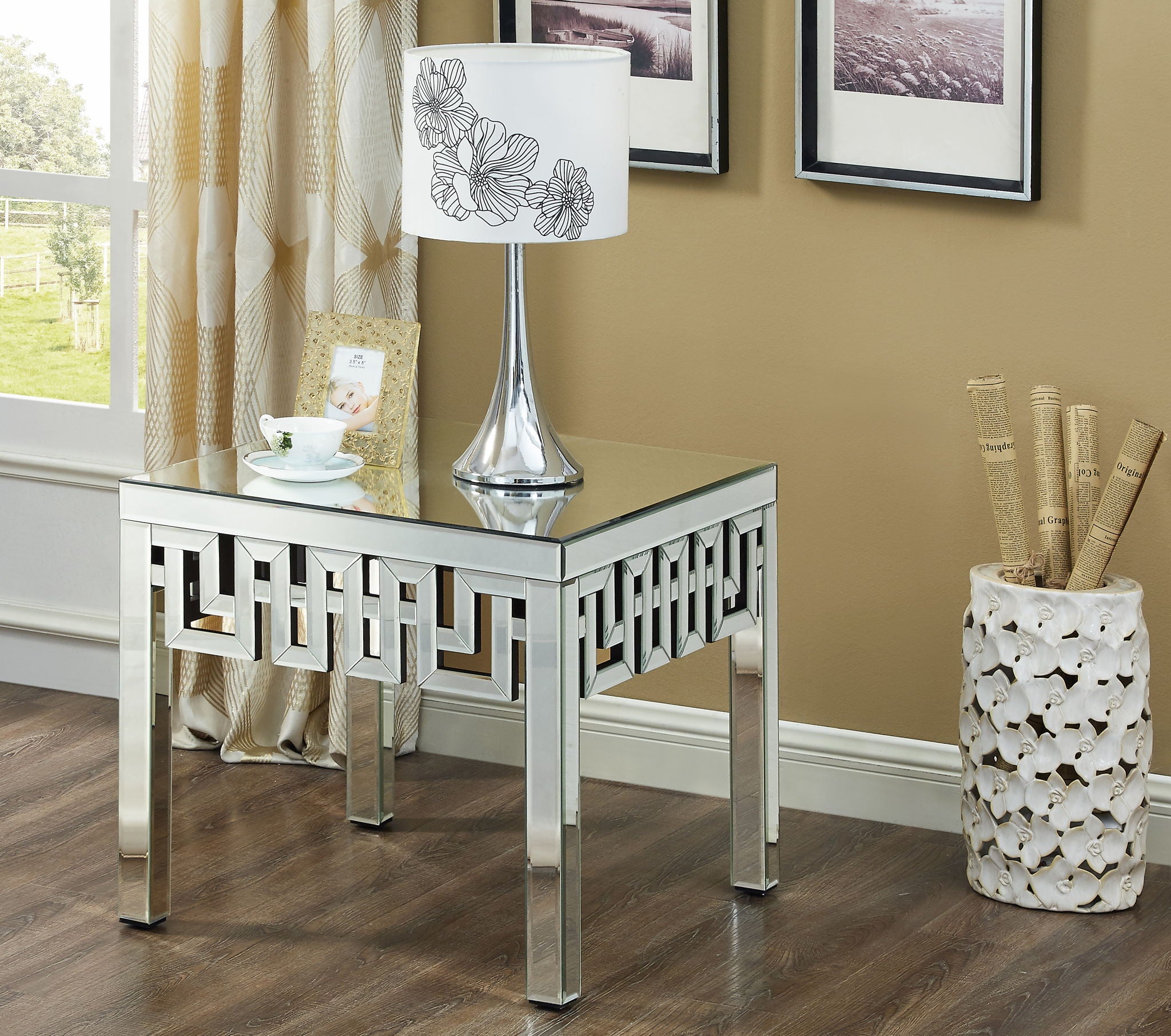 Aria - End Table - Pearl Silver - Urban Living Furniture (Los Angeles, CA)