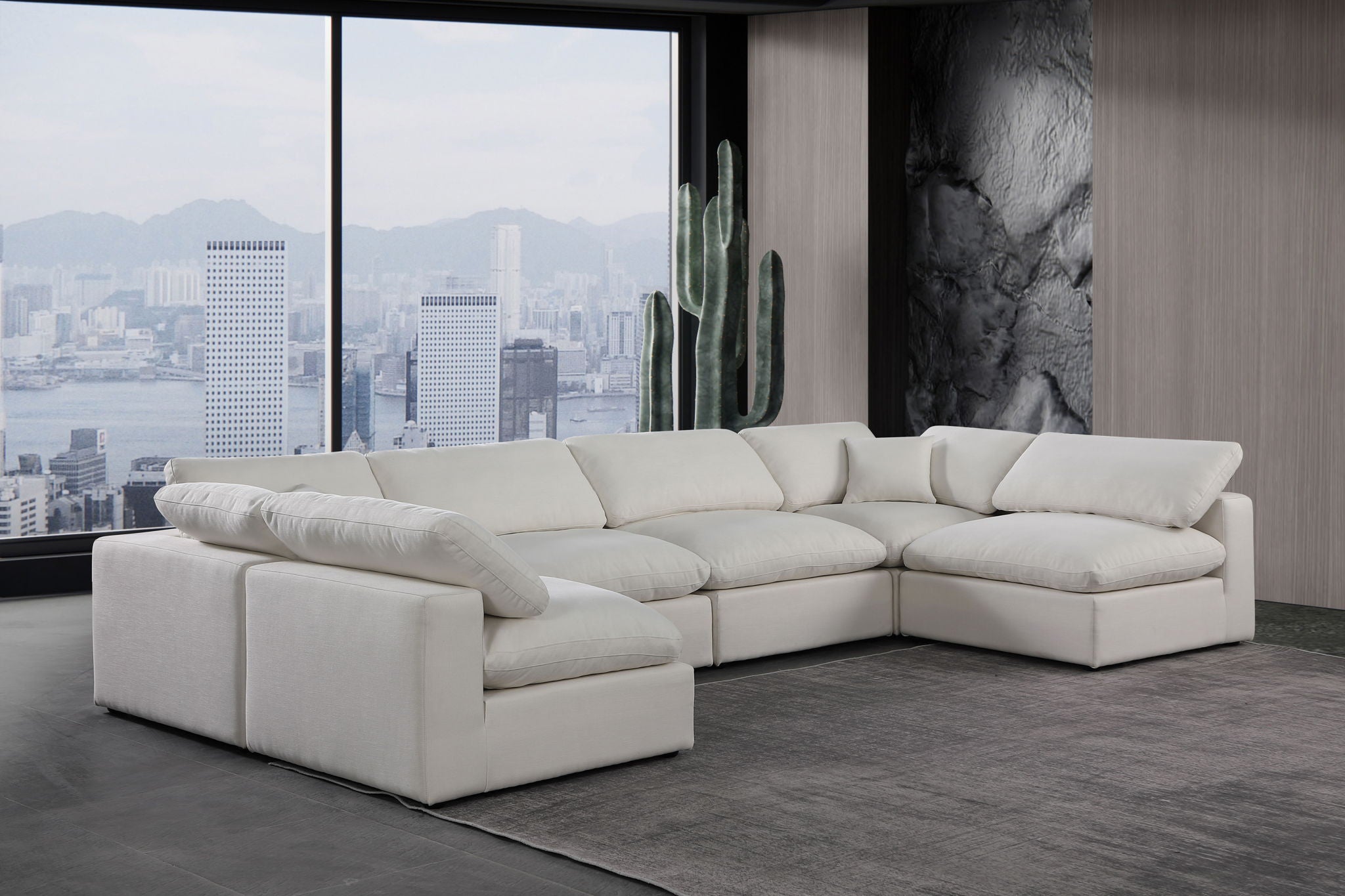 Comfy - 6 Piece Linen Modular Armless Sectional - Urban Living Furniture (Los Angeles, CA)