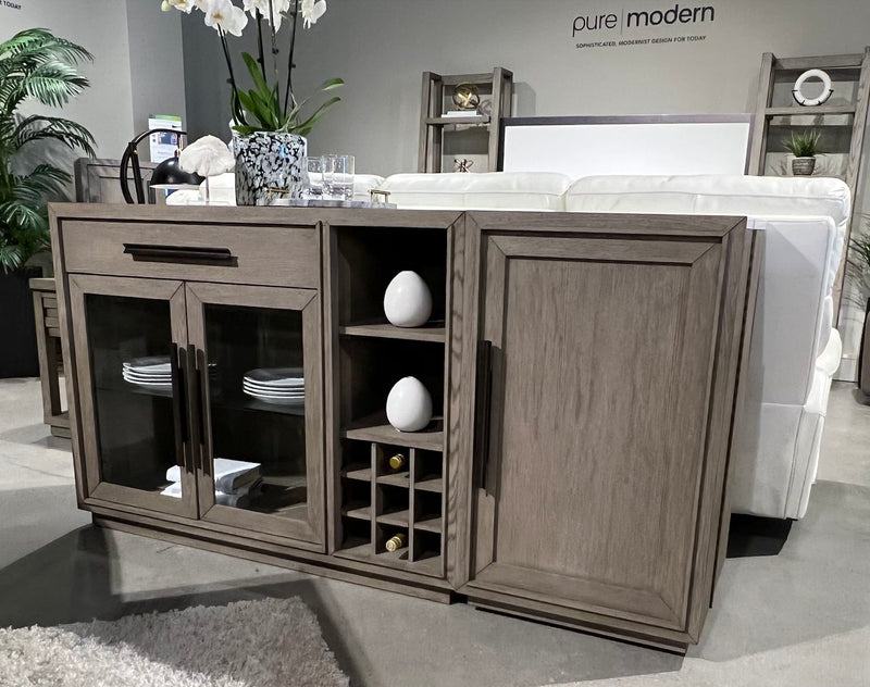 Pure Modern Dining - Multi - functional Server With Bar Cabinet - Moonstone