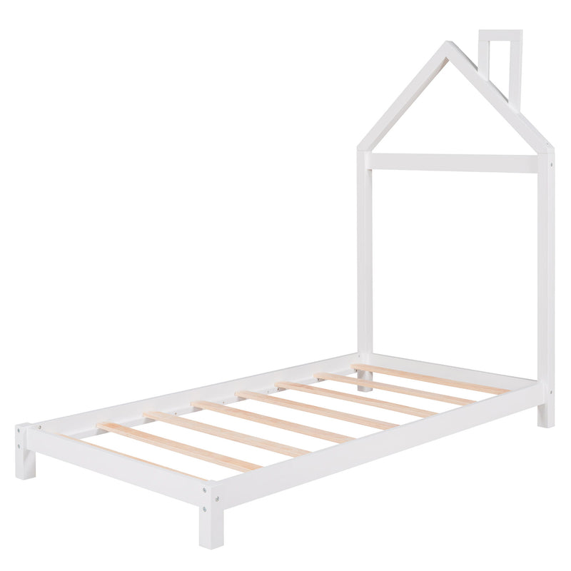 Platform Bed With House Shaped Headboard