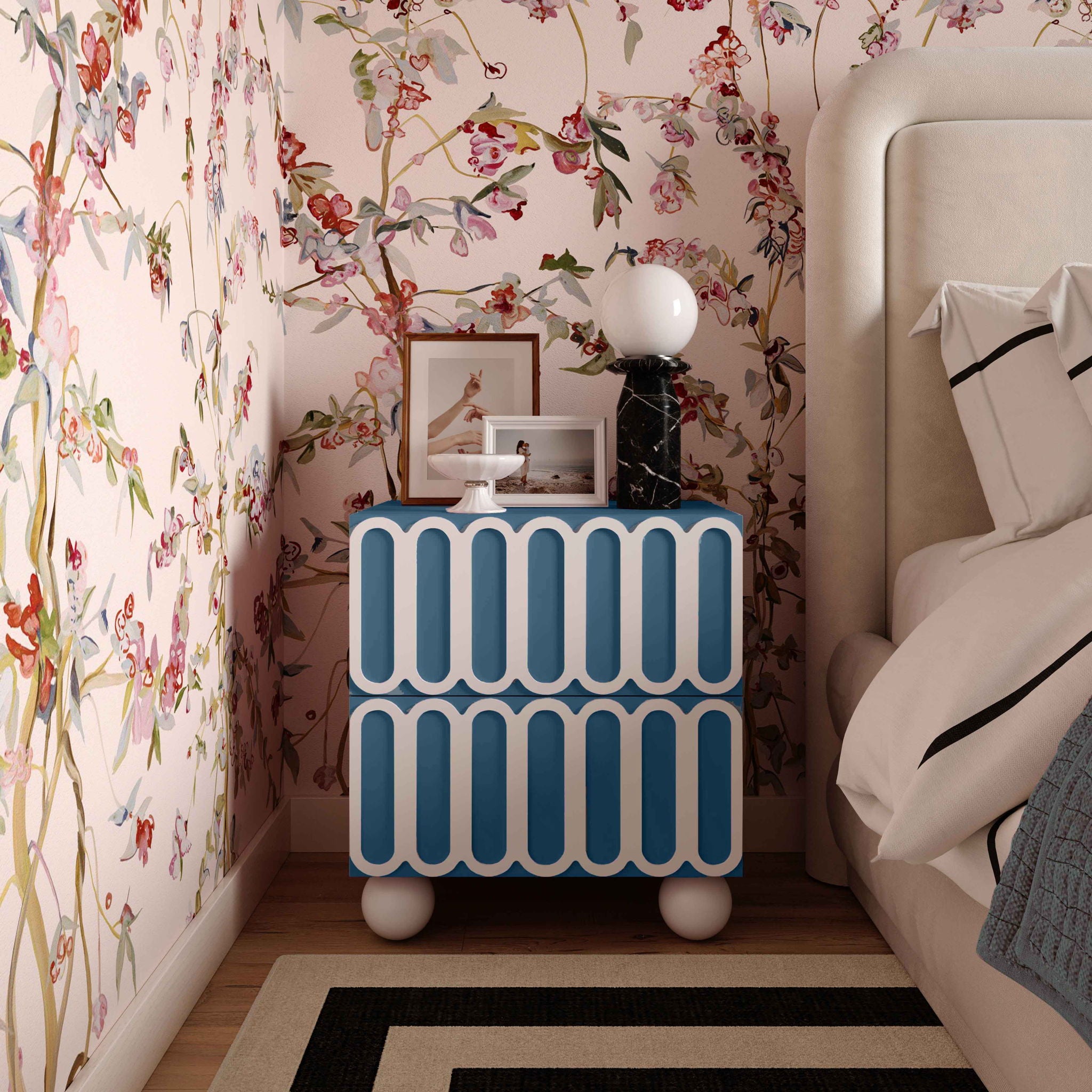 Tori - Motif Nightstand - Blue