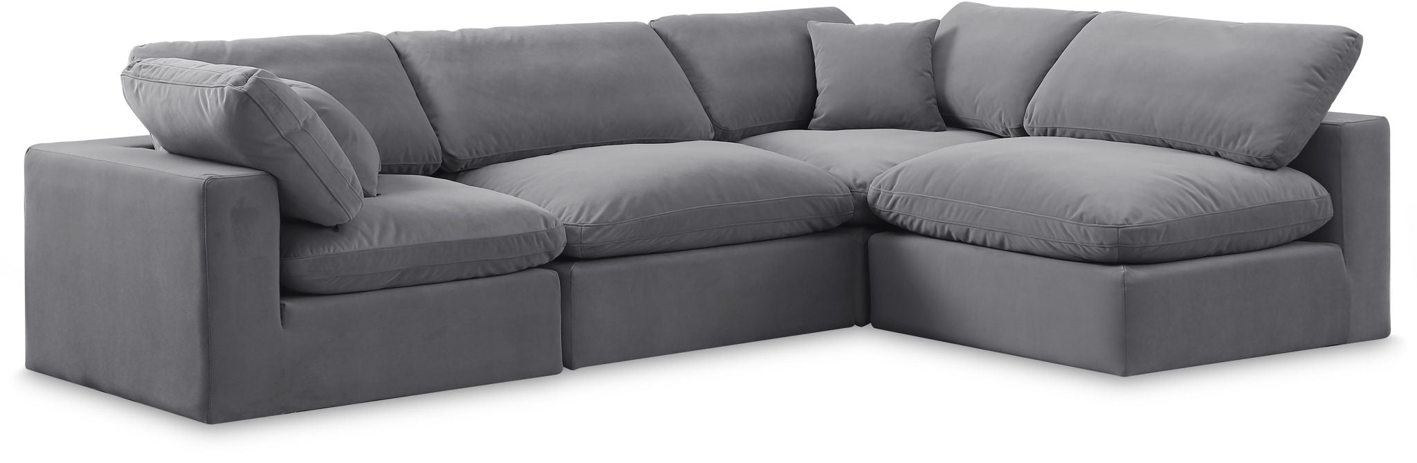 Comfy - 4 Piece Velvet Modular Armless Sectional - Urban Living Furniture (Los Angeles, CA)