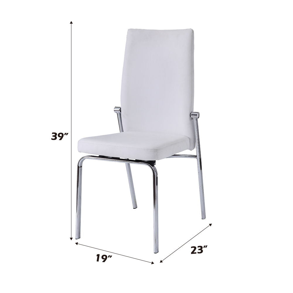 Osias - Side Chair (Set of 2) - White Synthetic Leather & Chrome - Urban Living Furniture (Los Angeles, CA)