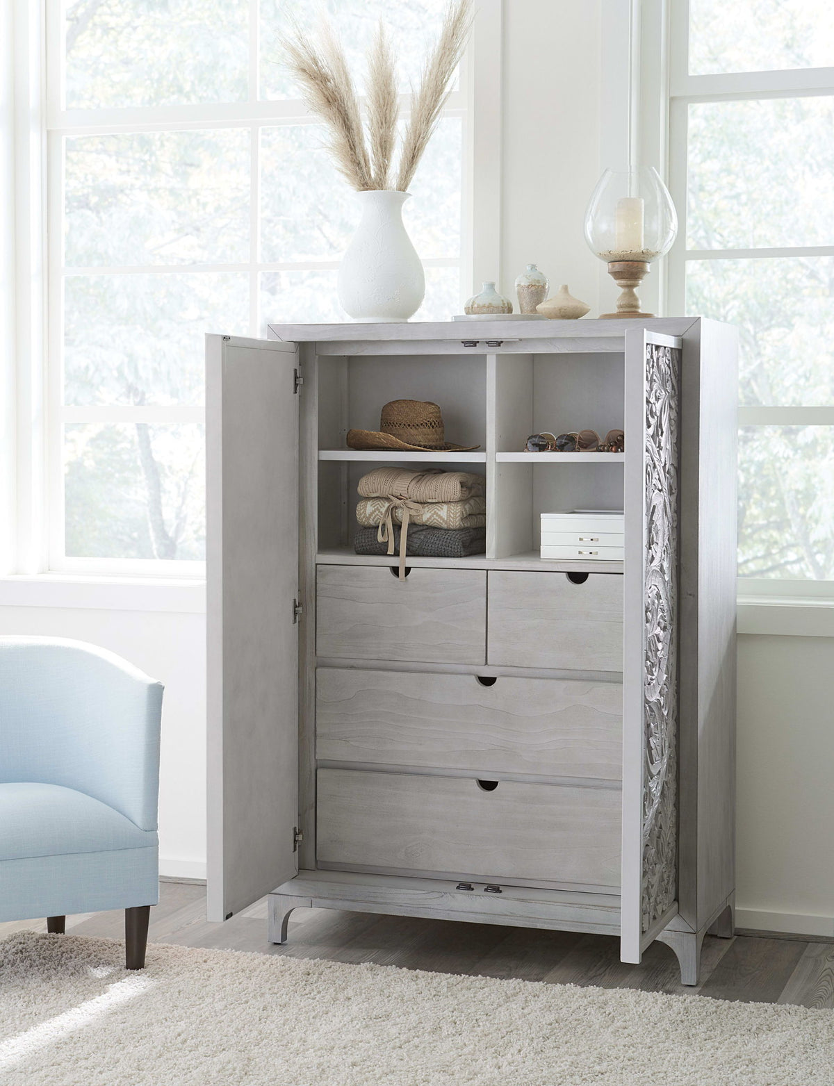 Boho Chic - Wardrobe Chest - Washed White (2024)
