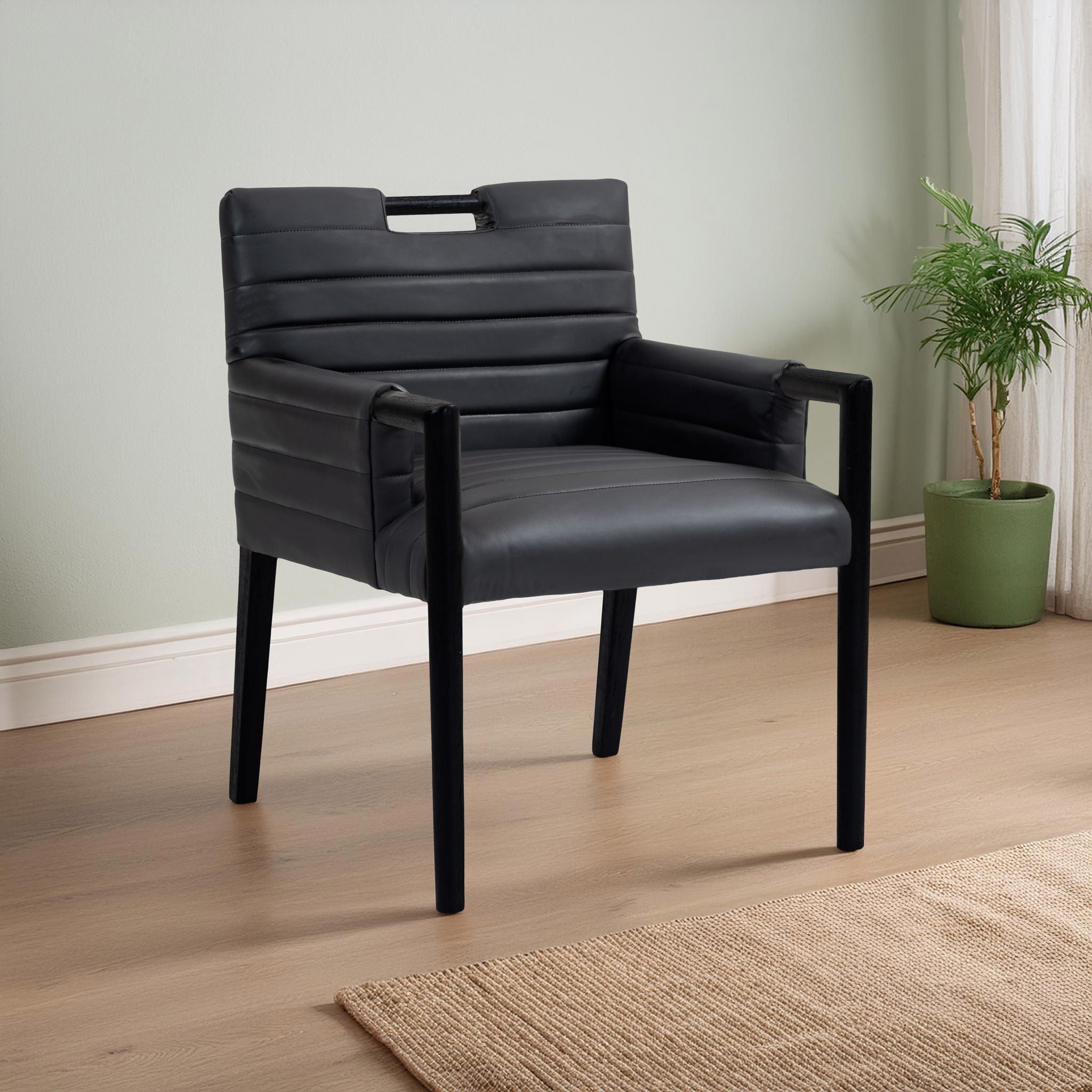 Aimee - Dining Arm Chair - Black Legs