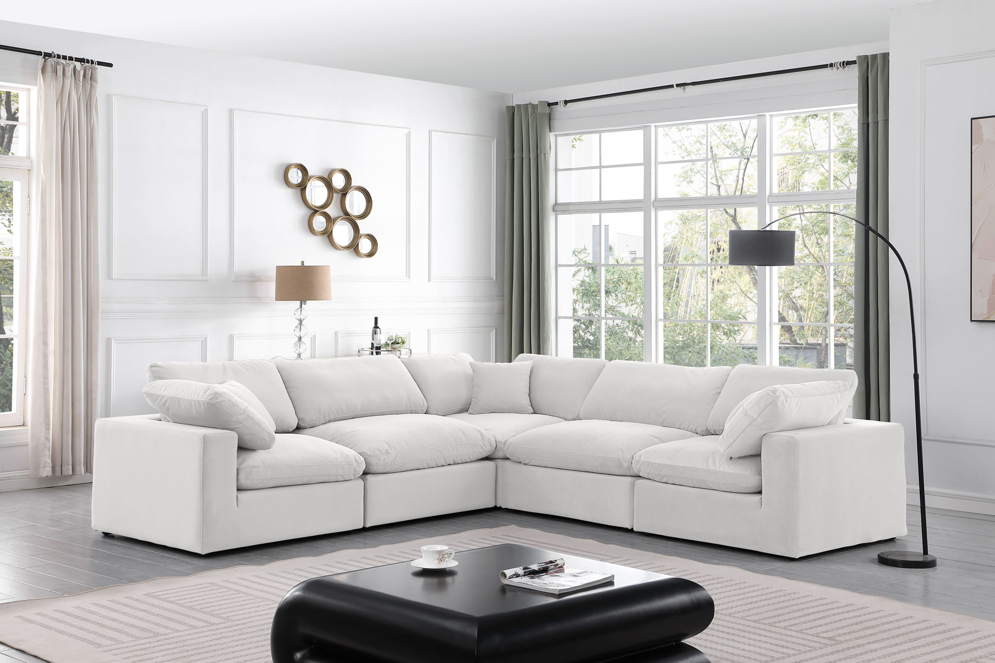 Comfy - 5 Piece Velvet Modular Corner Sectional - Urban Living Furniture (Los Angeles, CA)