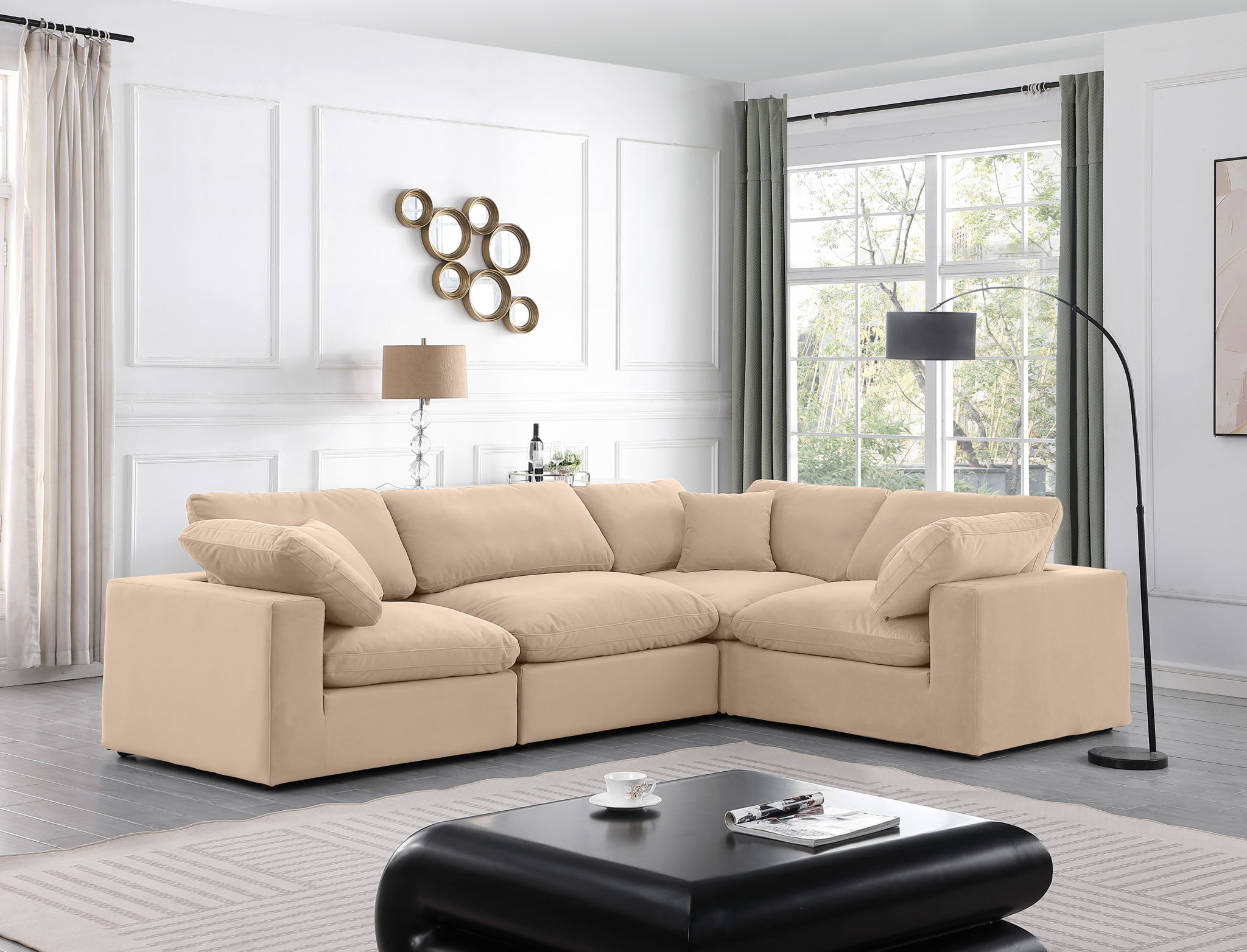 Comfy - 4 Piece Velvet Modular Sectional - Urban Living Furniture (Los Angeles, CA)