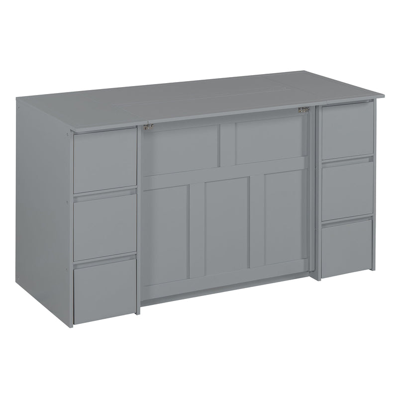 Murphy Bed With Drawers, Cabinets, And USB Ports