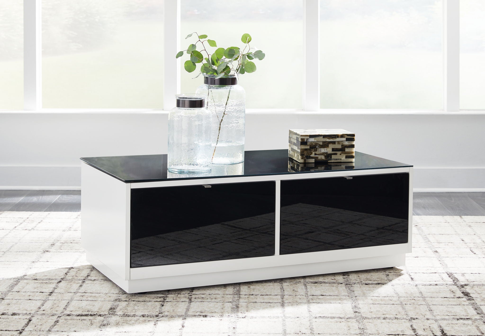Gardoni - White / Black - Rectangular Cocktail Table - Urban Living Furniture (Los Angeles, CA)