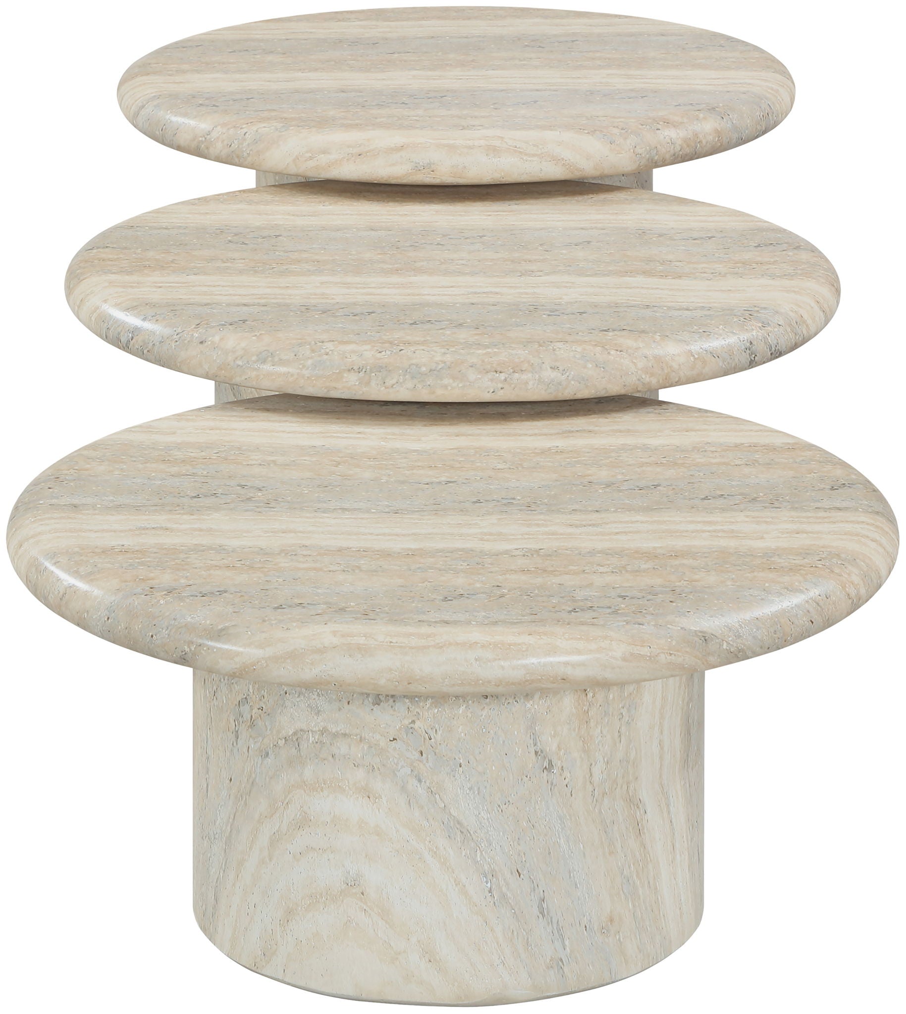 Emara - 3 Piece Concrete And Fiberglass Indoor / Outdoor Coffee Table