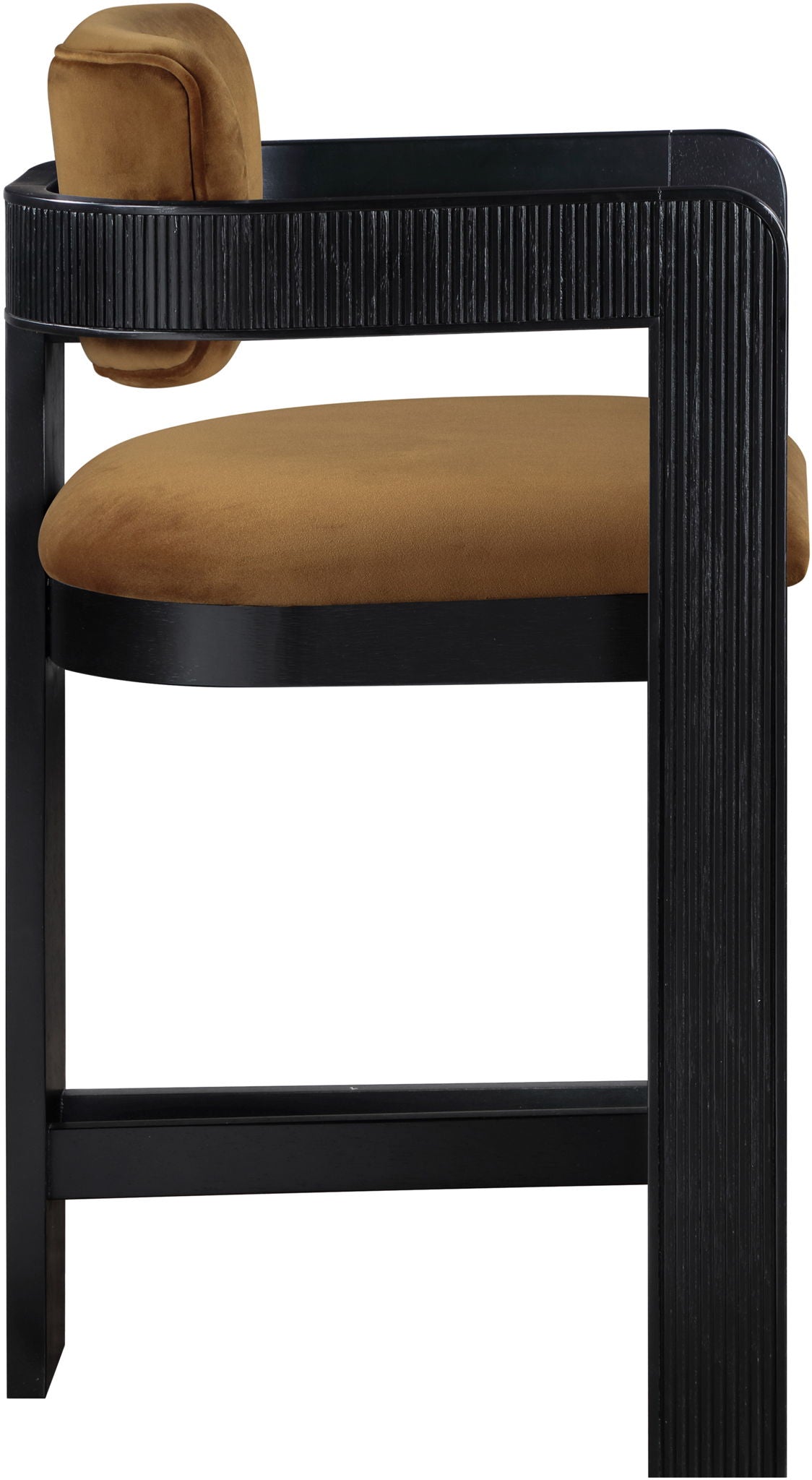 Sacha - Velvet Stool With Black Base - Urban Living Furniture (Los Angeles, CA)