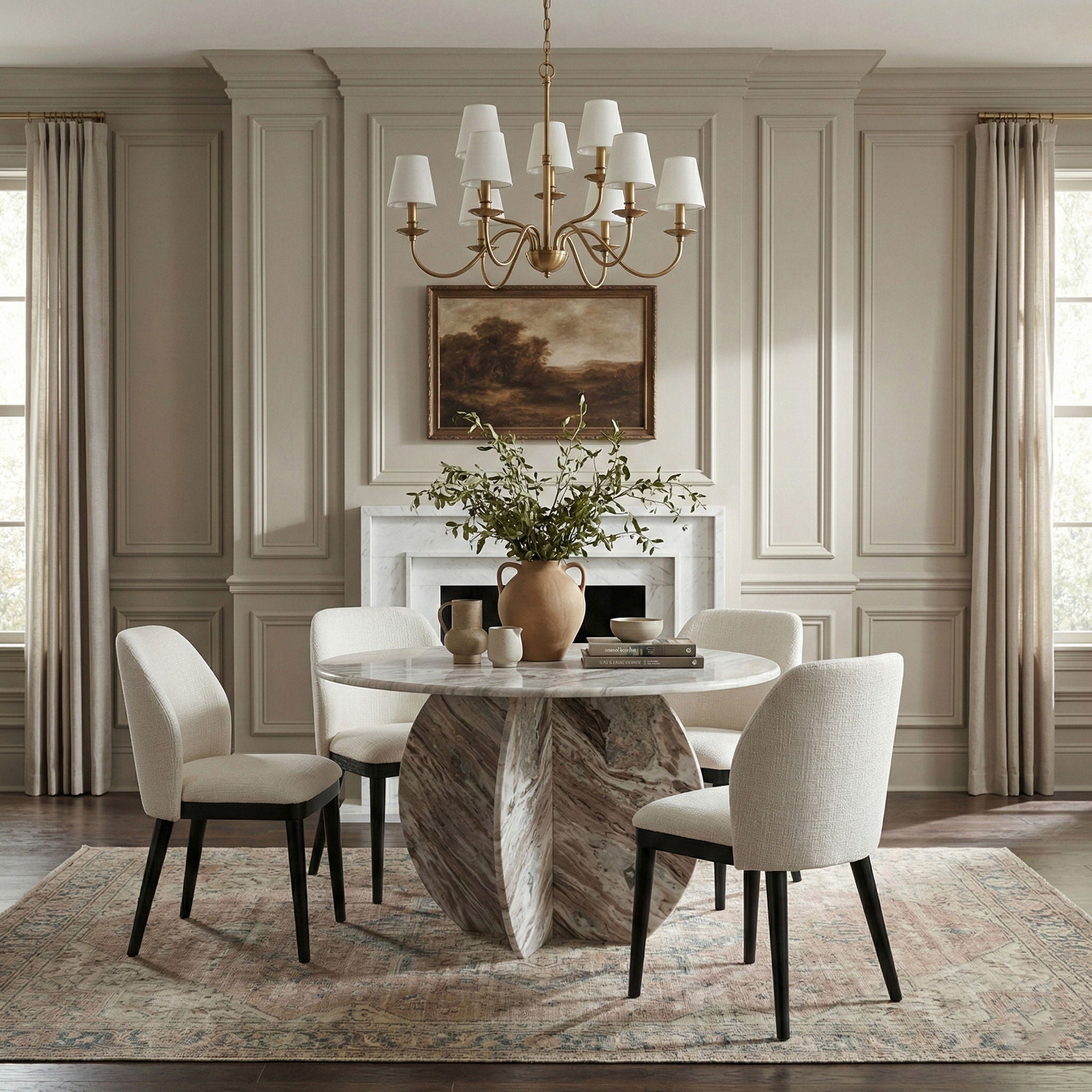 Valeo - Linen Textured Fabric Upholstered Dining Chair (Set of 2) - Painted Black Base - Urban Living Furniture (Los Angeles, CA)