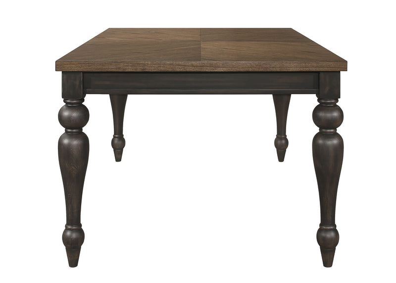 Hilara - Dining Table (18 Leaf) - Charcoal / Nutmeg