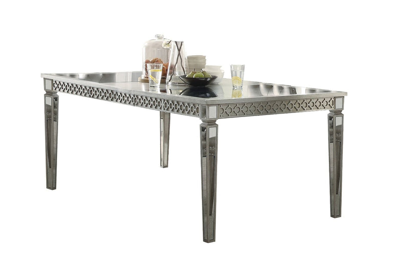 Kacela - Dining Table - Mirrored & Antique Silver Finish - Urban Living Furniture (Los Angeles, CA)