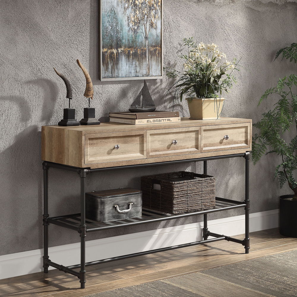 Brantley II - Sofa Table - Oak & Sandy Black - Urban Living Furniture (Los Angeles, CA)