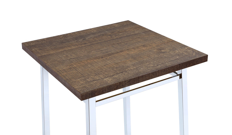Nadia - Chrome Bar Table - Oak / White - Urban Living Furniture (Los Angeles, CA)