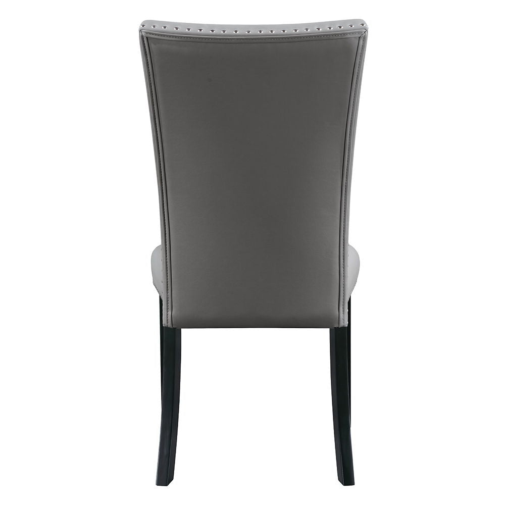 Caralin - Side Chair (Set of 2) - Gray Synthetic Leather & Black - Urban Living Furniture (Los Angeles, CA)