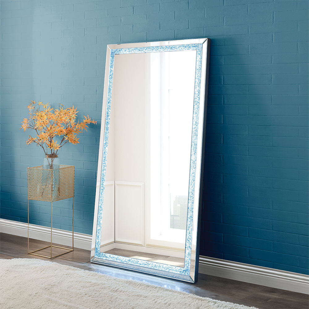 Noralie - Floor Mirror - Faux Diamonds & Mirrored - Urban Living Furniture (Los Angeles, CA)