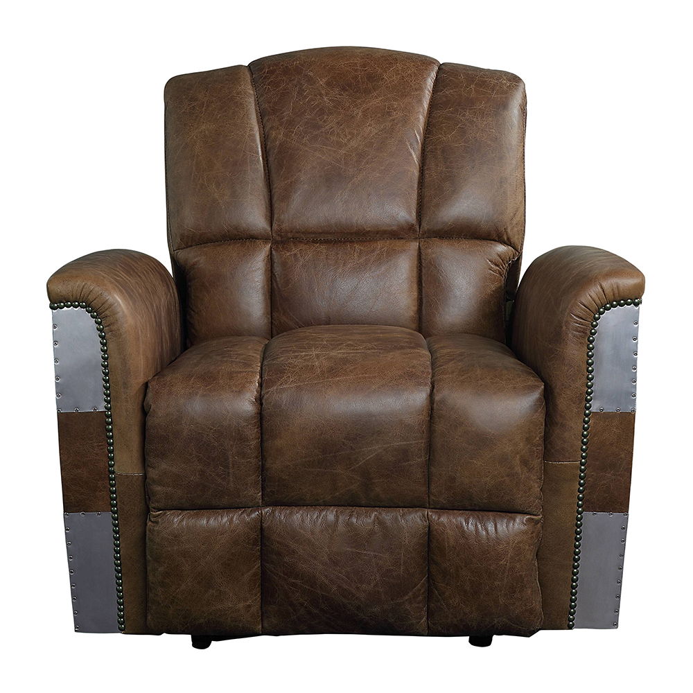 Brancaster - Power Motion Recliner - Retro Brown Top Grain Leather & Aluminum - Urban Living Furniture (Los Angeles, CA)